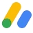 The Google AdSense logo, a yellow diagonal bar with a green circle on its lower end, next to a smaller blue diagonal bar.